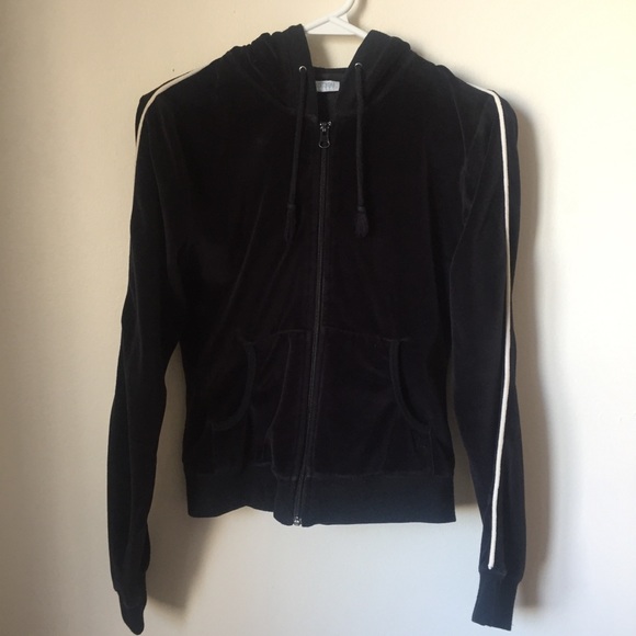 Black Velour Hoodie - Picture 1 of 5